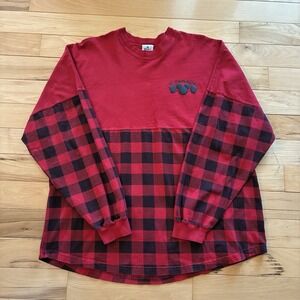 Disney Spirit Jersey Epcot O Canada Disneyland XL Shirt Red Plaid Mickey Holiday
